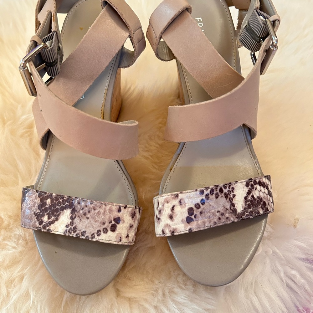 Franco Sarto 4” platform wedge strapped sandals. Like new. No box.